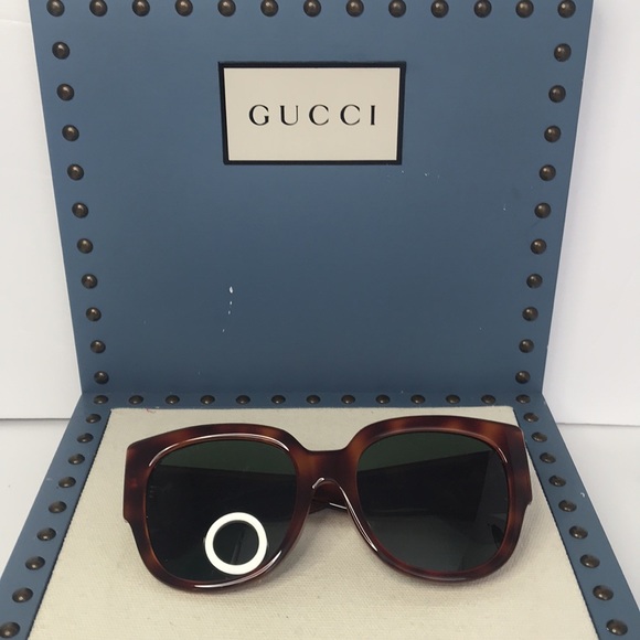 New  - GUCCI Brown Tortoise Shell Acetate Oversized Frame  GG0142SA - Picture 13 of 17